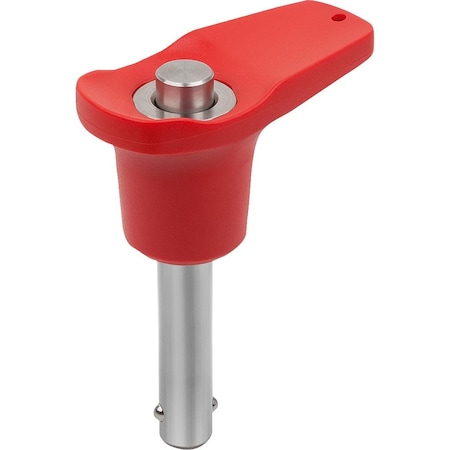 Ball Lock Pin With L-Grip, D1=8, L=50, L1=7,8, L5=57,8, Stainless Steel 1.4542, High Shear Strength,